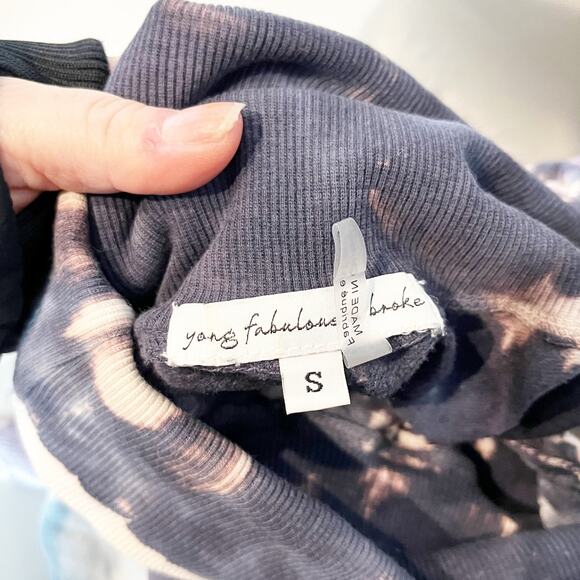 Young Fabulous & Broke Foldover Tie Dye Jogger Pants Ombre Blue Small - Picture 3 of 4